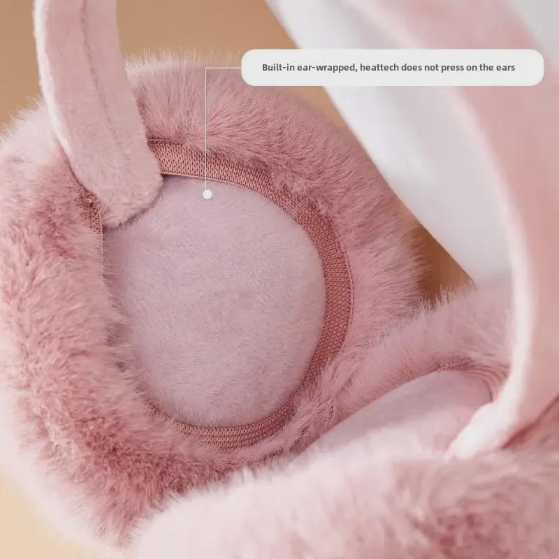 Women's Winter White Plush Windproof Ear Muffs - Warm, Cold-Proof, Velvet-Lined, Anti-Freeze.