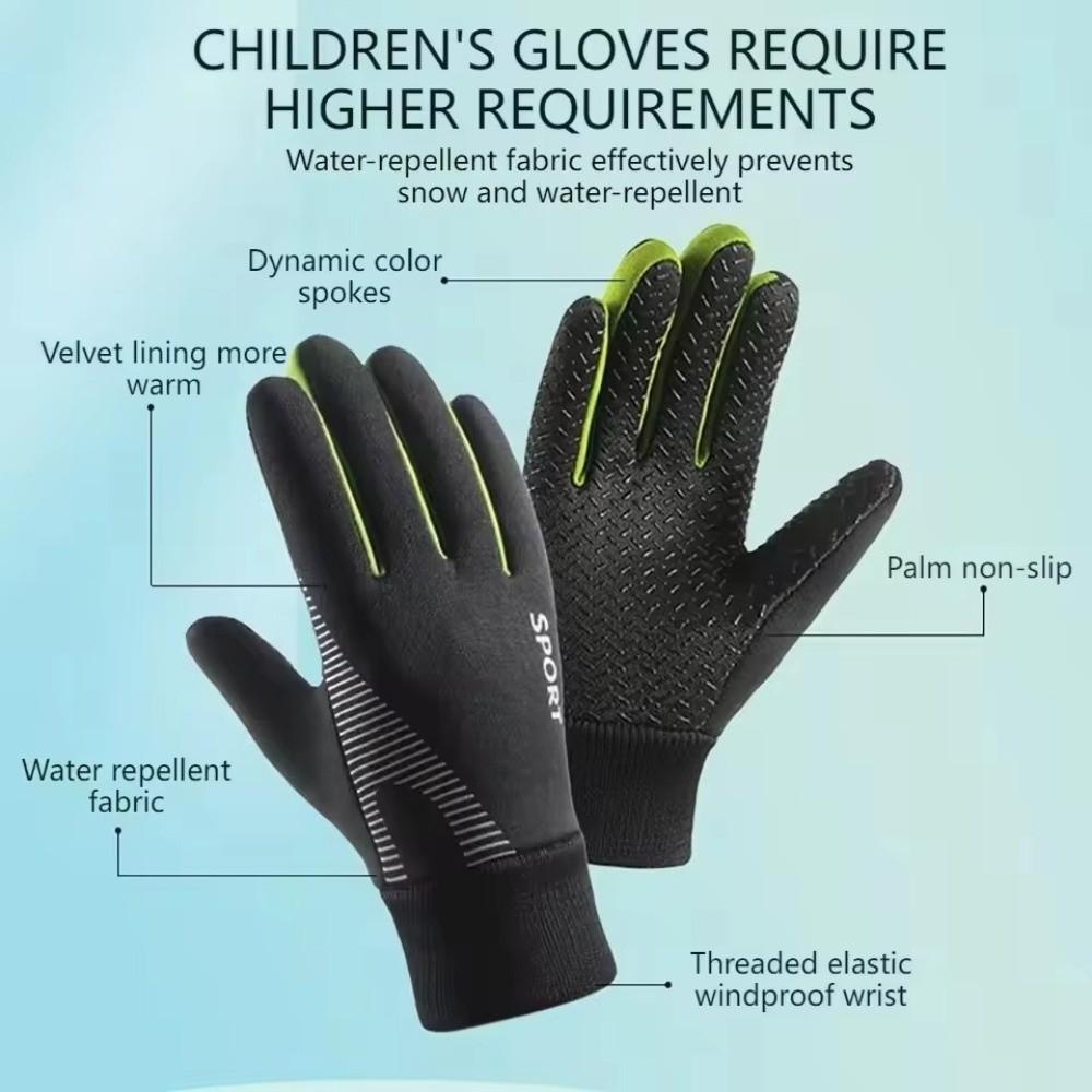 Silicone Anti Slip Kids Riding Gloves Waterproof Winter Gloves Durable Warm Gloves Outdoor