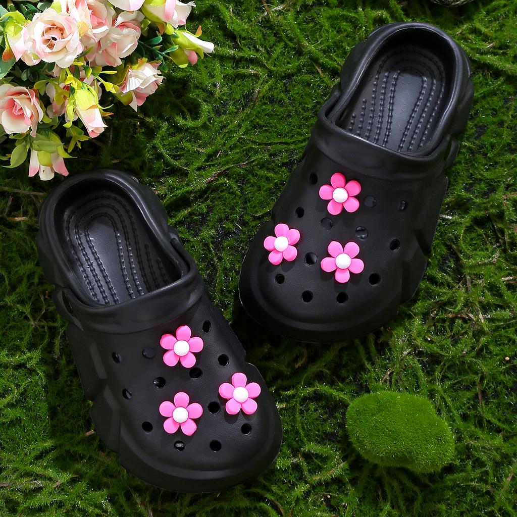 Girls Cute Flower Non-slip Clogs, Breathable Lightweight Clogs for Indoor and Outdoor Shower, Beach and Pool 3057