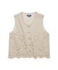 Penfield Laser-Cut Embroidered Floral Linen Vest Beige_Fs2Wv05U