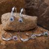 Niche High-End Sense S925 Sterling Silver Natural Colored Treasure Sugar Snowflake Earrings Light Luxury Non-Fading Jewelry