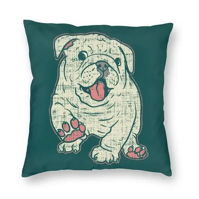 Home Pillowcase Office Decor Cushion Cover English Bulldog Print Pattern Decor