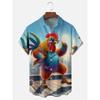 Hawaii Men's Shirt 3D Print Funny Cartoon Animal Short-sleeved Tops Summer Casual Men's Clothes Street fashion shirt for boys