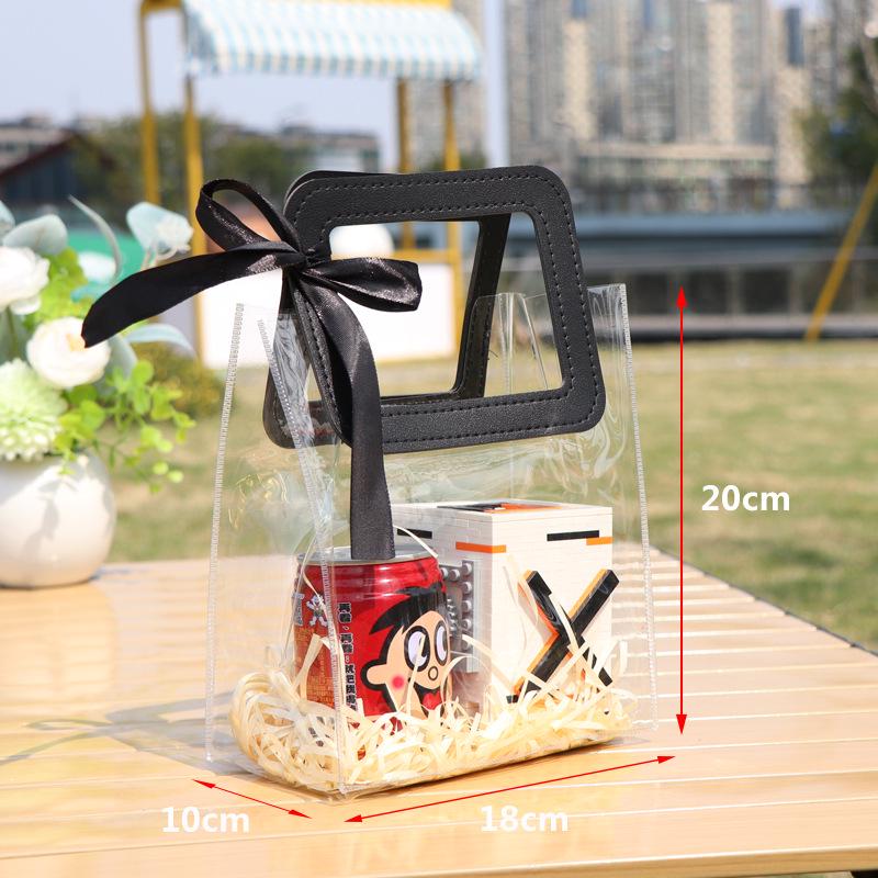 PVC Transparent Tote Bag - High-End Laser Gift Packaging for Children's Day, Birthday, or Wedding Favors
