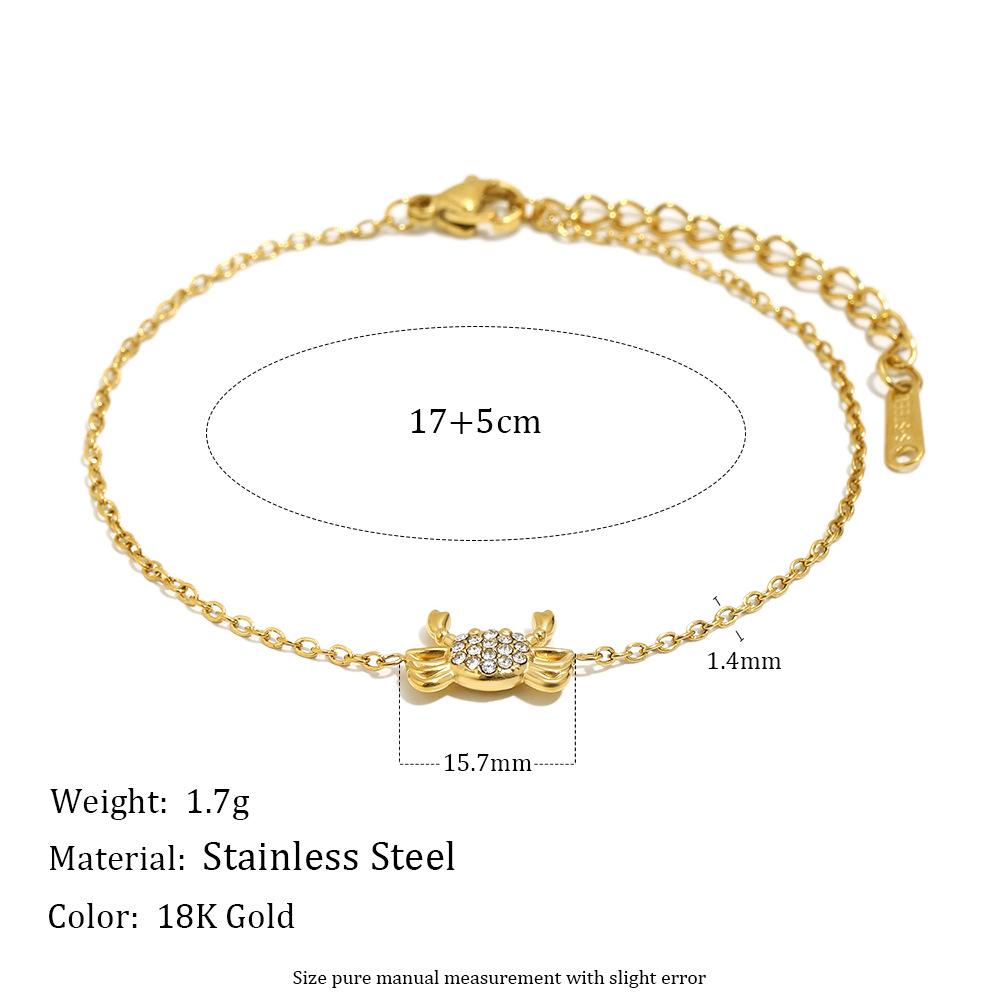 

Stainless Steel Sea Turtle Starfish Seahorse Pendant Gold Color Chain Bracelet for Women Luxury Rhinestone Summer Ocean Jewelry