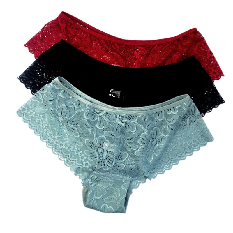 Sexy Women's Lace Panties Cotton Crotch Hollowed Out To Lift The Buttocks Plus Size Panties Pure Desire Female Low Waisted Boxer Briefs Sexy Briefs