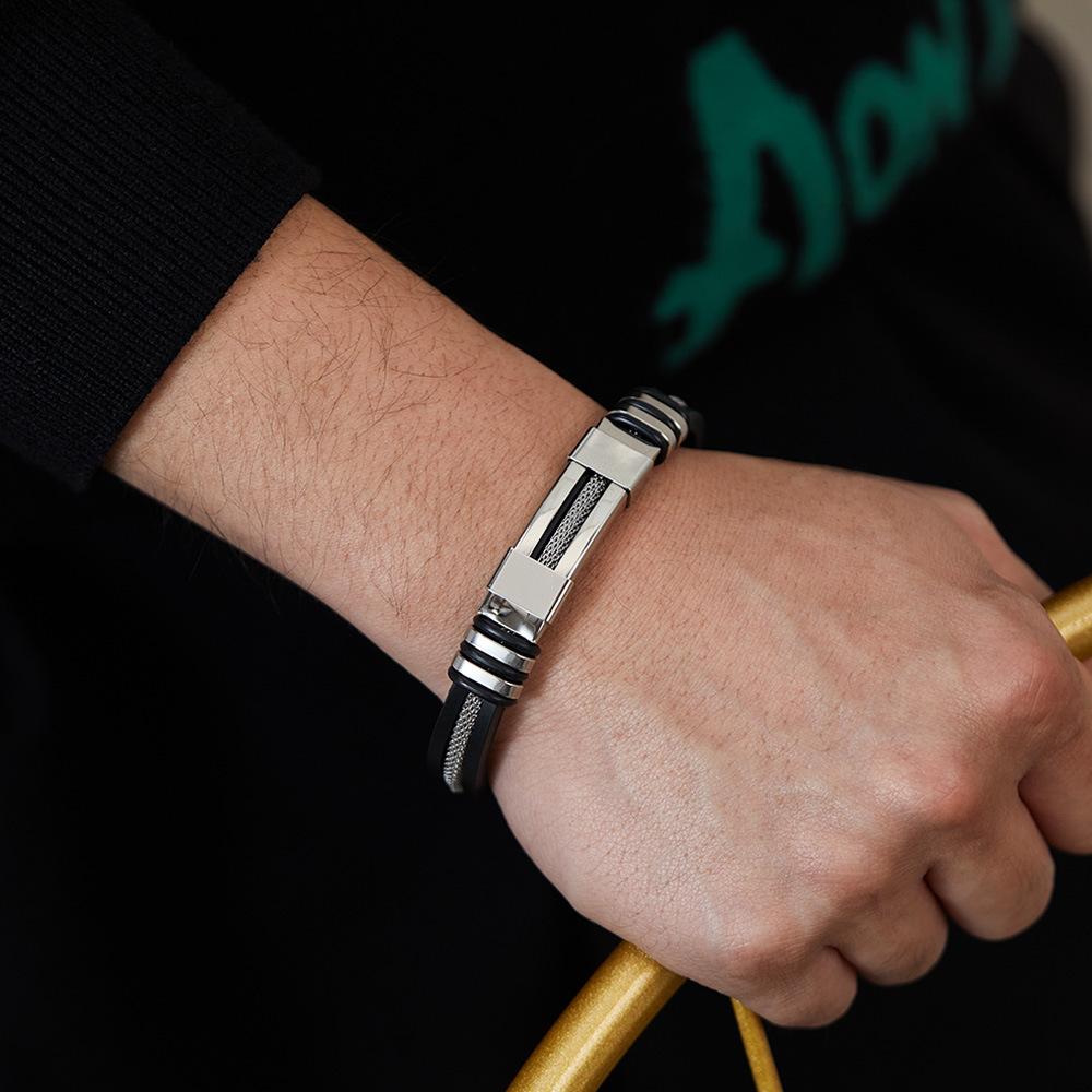 Fashionable Gift ,Simple ,Elegant And Versatile Men ’S Silicone Bracelet