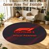 Round Rug Custom NameF1 Pattern Non Slip Carpet Home Floor Decor