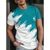 Men's Summer Fashionable Comfortable Plus Size Lightning Printed T-shirt- Soft Medium Stretch Polyester Fabric Summer Mens Relaxed Fit Clothing