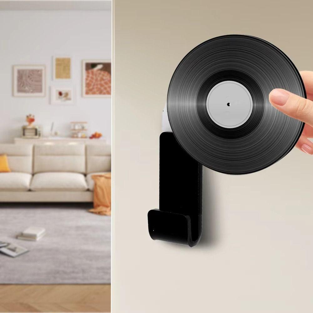 6Pcs Acrylic Records Holder Wall Mount Album Disc Show Rack Durable Display Storage Shelf