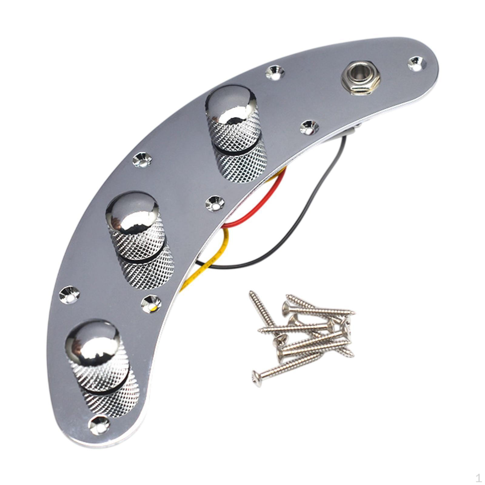 

Панель управления басами с предварительно смонтированной проводкой и металлическим переключателем серебряный