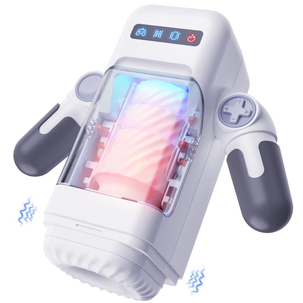 Neuer automatischer männlicher Masturbator mit Heizung, 10 Schub- und Vibrationsmodi, Penistrainer mit Telefonhalter, Sexspielzeug und Spiele für Erwachsene