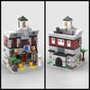 Urban Miniature Street View Fire Station MOC Building Blocks Set Small Fire Pump Truck Model Kids Puzzle Toy Boy's Birthday Gift