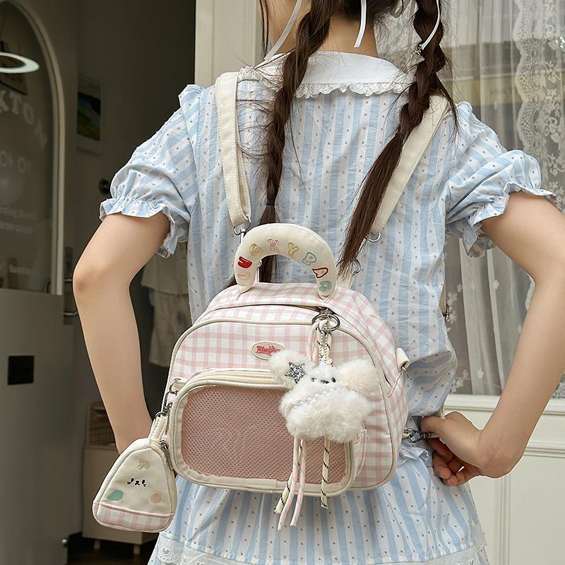 Mini small backpack women 2025 new cute Japanese transparent pain bag sweet girl junior high school backpack
