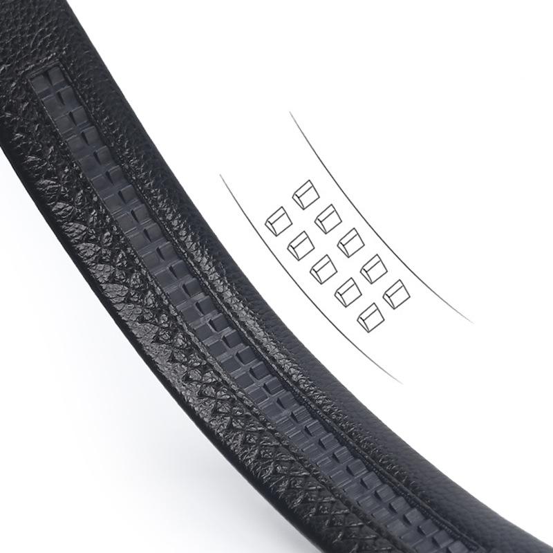 Do Not Take The Lead Belt Men'S Scratch-Resistant Automatic Buckle Medium Green Crocodile Pattern Cowhide Belt Body Damp Headless Belt