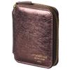 [VOICE] Graffiti Italian Cowhide Leather Women's Bifold Wallet, Palm-Sized, Round Zipper Closure, Gift Boxed, Wine