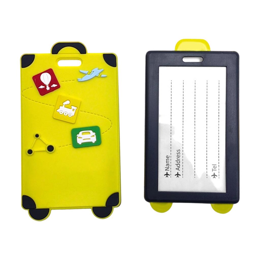 Soft Silicone Luggage Tag Durable Suitcase ID Tag with Clear Address Window and Secure Attachment for Travel Bags and Suitcases