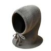 Balaclava Feminino de Alto Padrão à Prova de Vento e Quente Proteção para Orelhas Chapéu de Lã Lenço Integrado Chapéu de Tricô