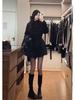 Women's Black Woolen Coat - Autumn/Winter 2025 High-End Casual Slimming Korean Style