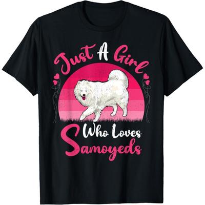 Vintage Samoyed Dog Lover Just A Girl Who Loves Samoyeds T-Shirt