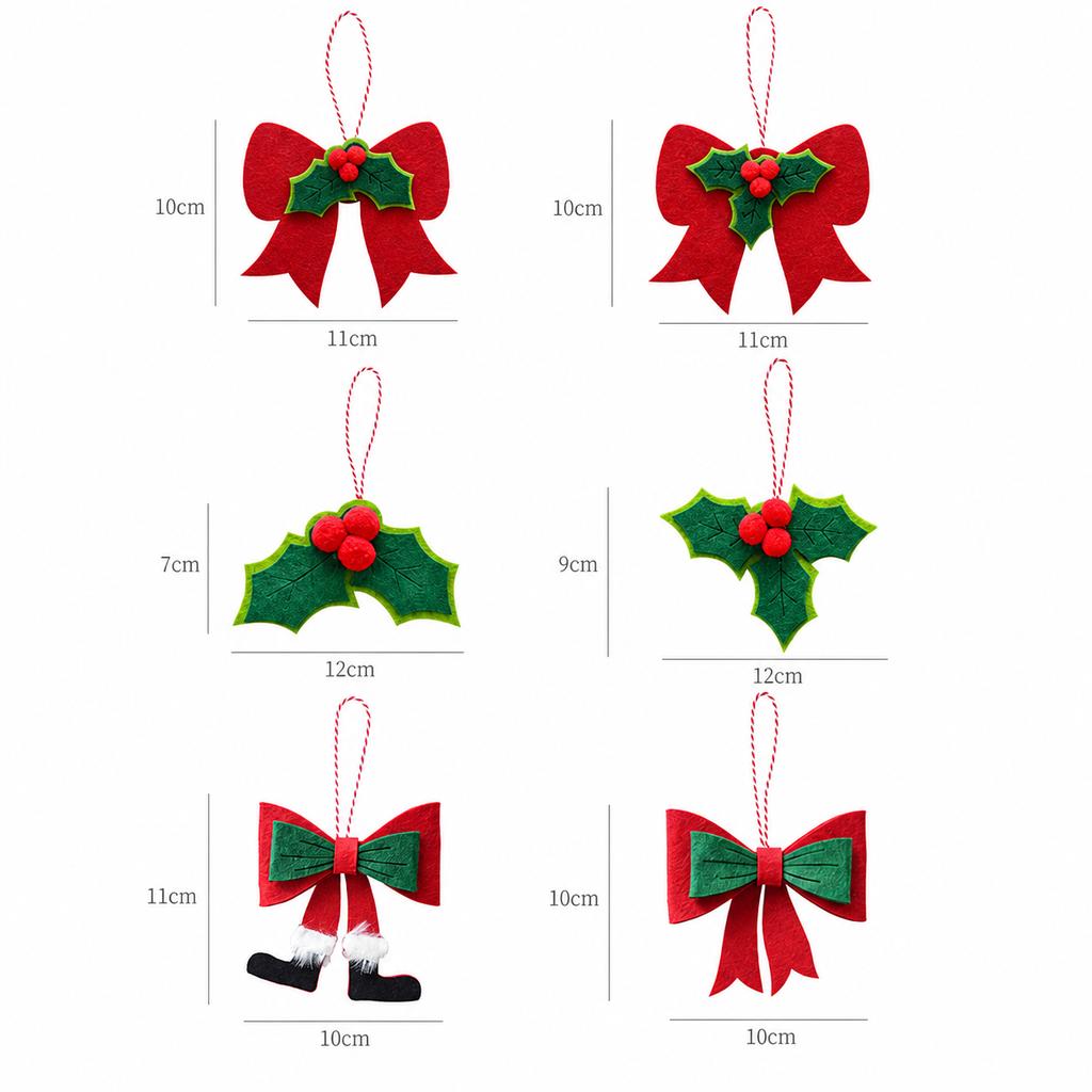 Holiday Hanging Ornament Stiff Christmas Bow Pendant Christmas Drop Ornament Multi Felt Bow Christmas Pendants For Holiday Home