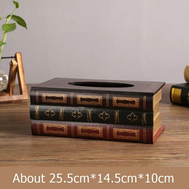 

Antique Wooden Book Model Tisse Box Decorative Classics Volume Napkin Holder Home Daily Life Necessity Houseware Ornament Craft кавовий