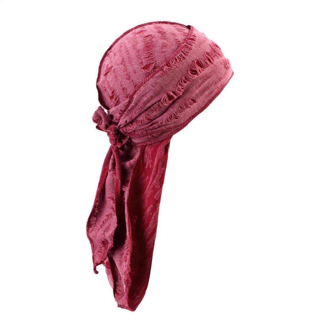 Cotton Hip Hop Bandana Headscarf Headband Hole Bandana Cap Fashionable Long Tail Pirate Cap Unisex вино красного