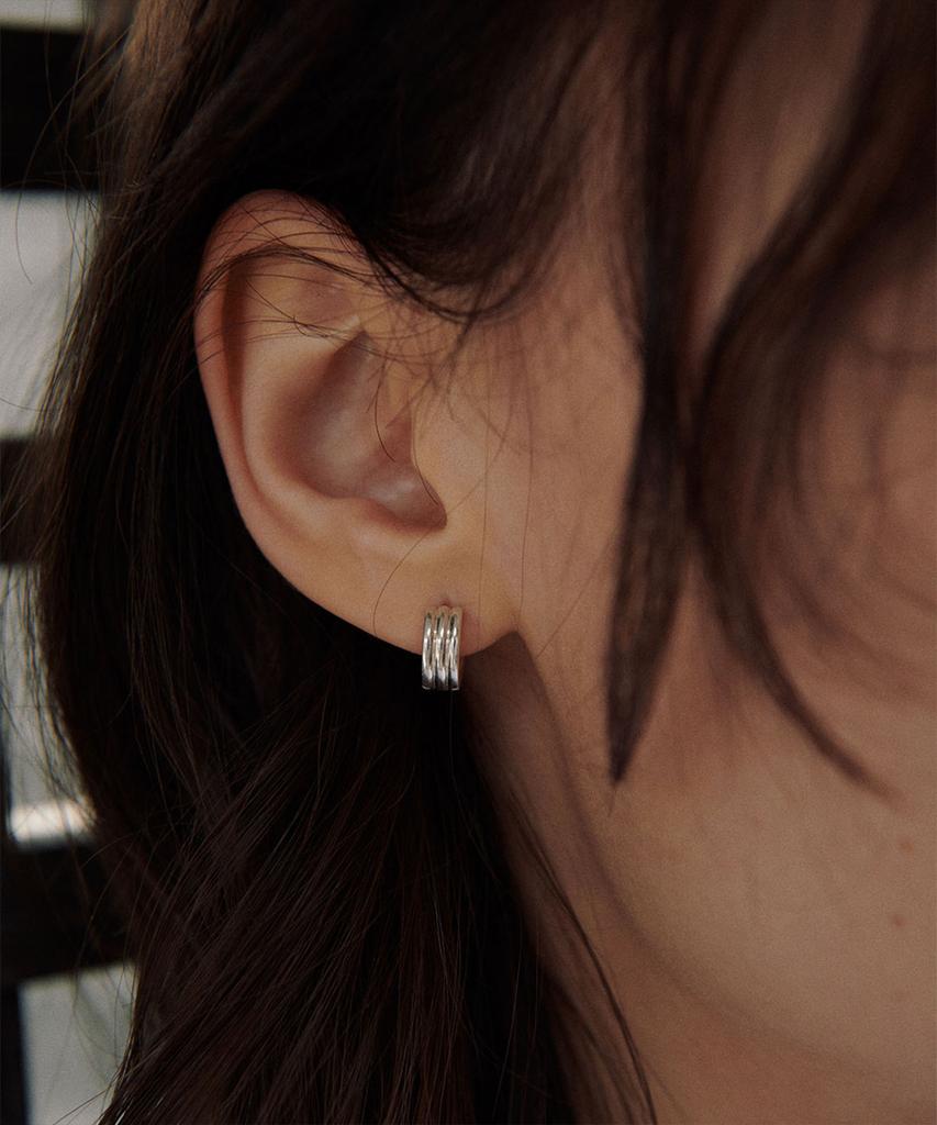 Verte [925 Silver] Deux.Silver.183 / Fort Earring (Silver)