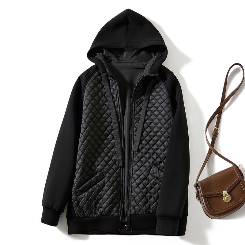 

Original Order! Show Quality Women s Hooded Raglan Sleeve Quilted Cotton-Ginned Mid Length Long Length Cotton-Padded Coat Thickened Air Cotton Jacket Black 3XL