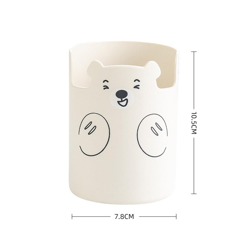 Cute Bear Pencil Holder Plastic Makeup Brush Holder Desktop Organizer Storage Box Pen Pot Phone Holder Kawaii Stationery Contain