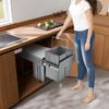 Double 20Lx2 Pullout Waste Container Under Cabinet Kitchen Bin Trash Can