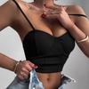 European and American style new women's clothing white super short slim fashion temperament backless sleeveless vest sling solid color