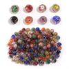 10Pcs 8mm Lampwork Transparent Flower Beads Glass Loose Round Beads For Handmade Women Bracelet Making DIY Jewelry Supplies