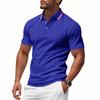 Summer Men's Solid-color Collared Short-sleeved Shirt Sporty Casual Shirt Top