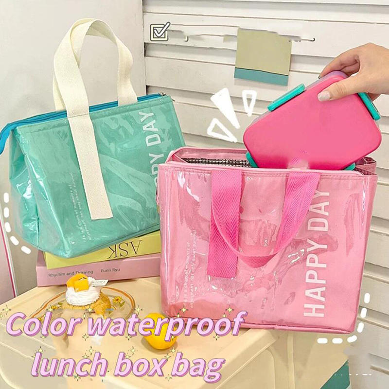 Fashion Travel Picnic Portable Thermal Bento Tote Bag Large Capacity Simple Thickened Waterproof Lunch Organizer Bag
