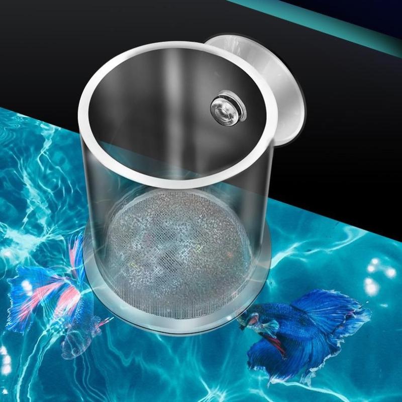Reusable Transparent Acrylic Fish Feeder With Strong Suction Cups Floating Aquarium Feeding Ring Automatic Aquarium Feeding Tool