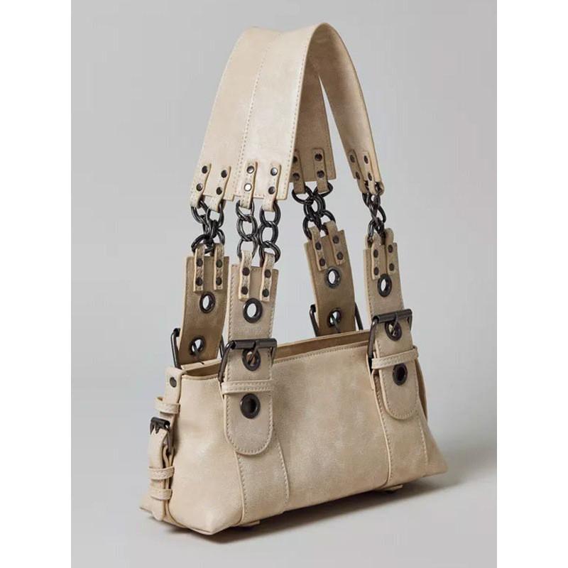American Retro Used Motorcycle Bag 2025 New Large-capacity Single-shoulder Underarm Maillard Tote Handbag