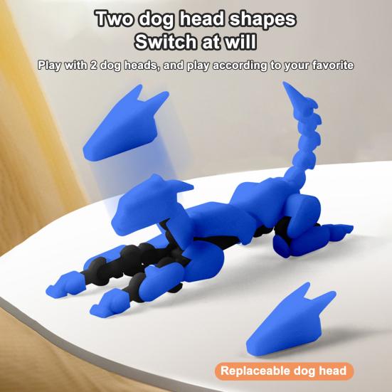 3D Printed Hound Action Figure Multi-jointed Movable Robot Dog Model Articulated Animal Figurine Desktop Decoration Kids Adults Gift