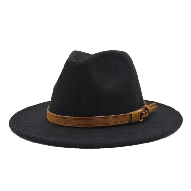 Filz-Fedora-Hut mit breiter Krempe für Sommer- und Herbst-Modebegeisterte