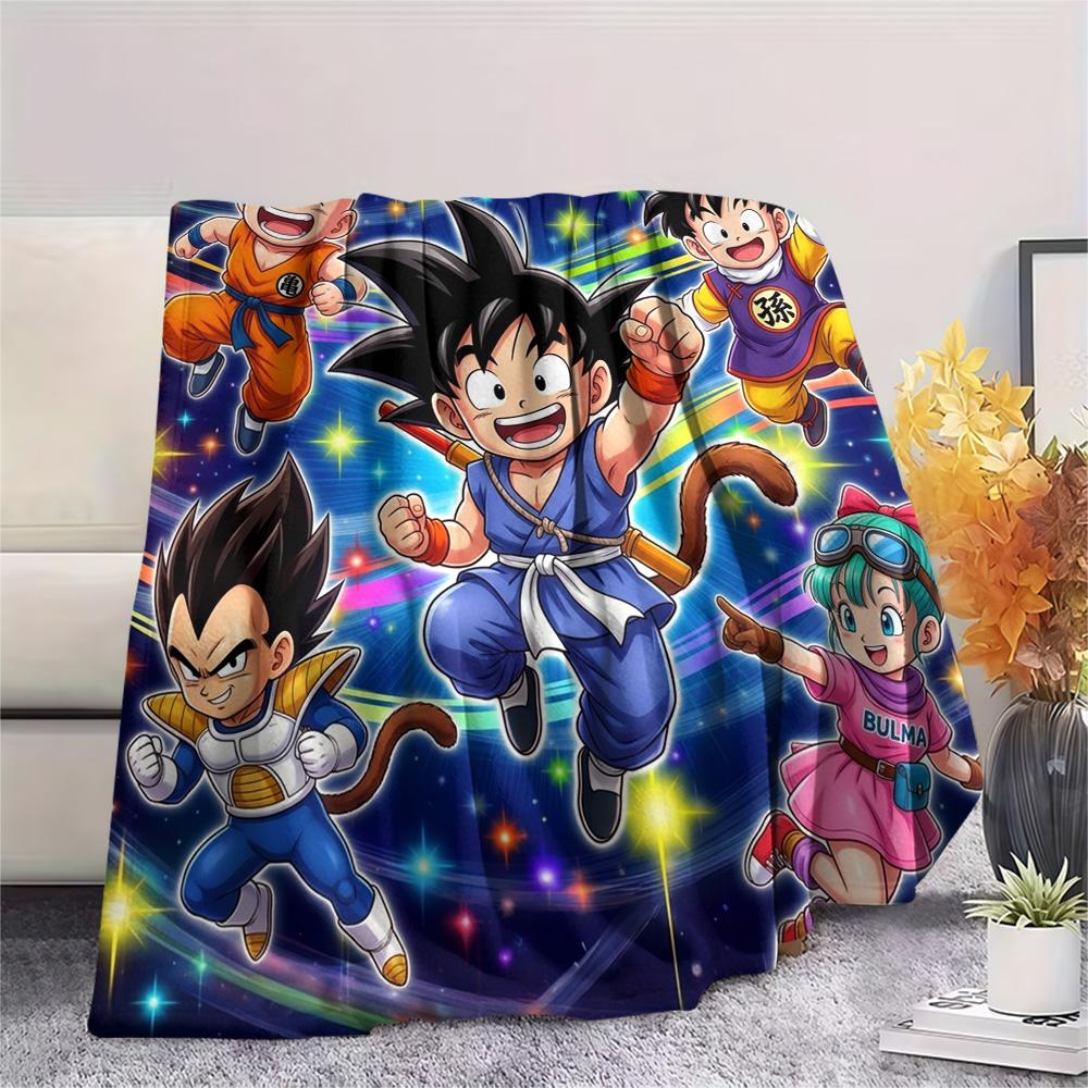 Dragon Ball Goku Print Flannel Blanket, Ultra Soft High Quality All Seasons Warm Throw, Home Decor Cozy Blanket, Perfect Christmas Gift