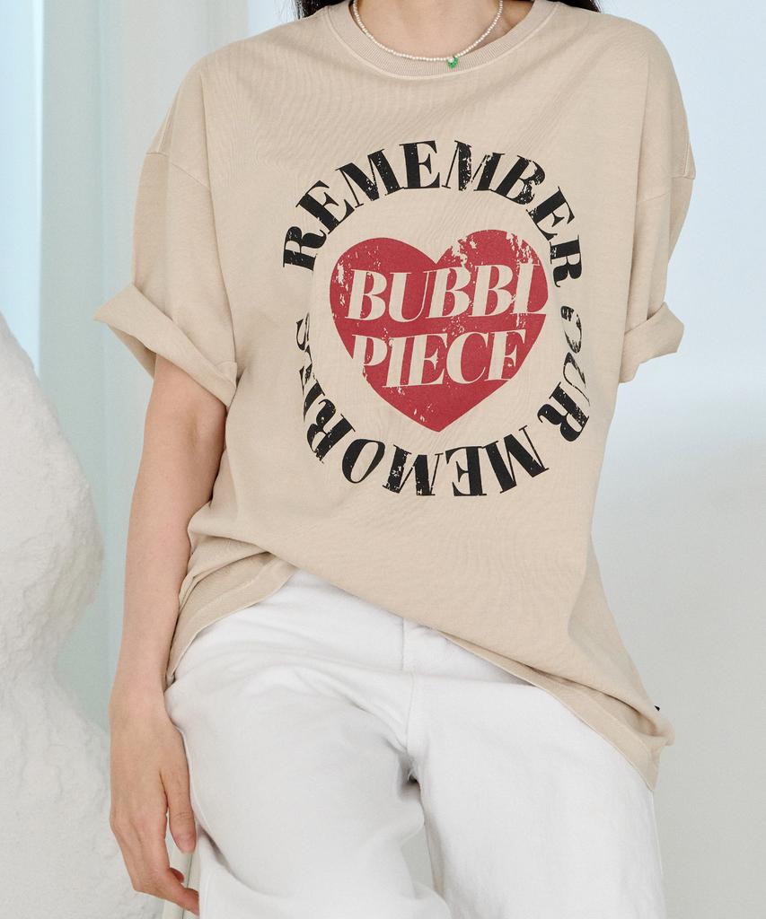 Beobeulpiseu Heart Circle Pigment T-Shirt_Sand Beige
