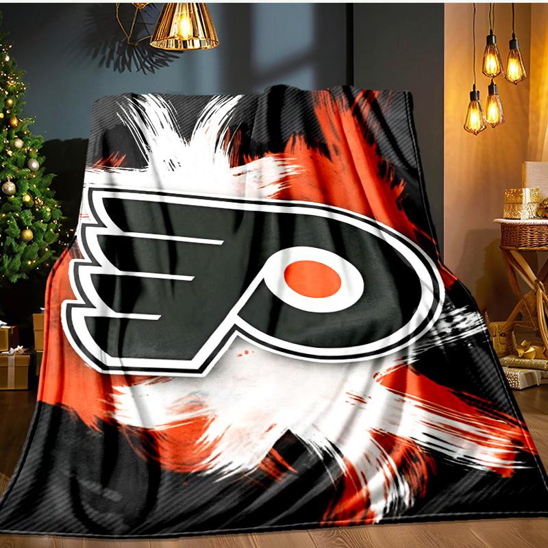 Flyers Hockey Logo Art Blanket Flannel Throw for Sofa, Indoor, Camping, Living Room, Office, Chair, And Bed Soft Birthday Gift