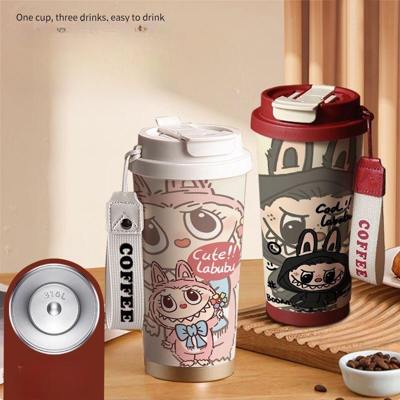 Roztomilý izolovaný hrnek na kávu, dětský vysoce teplotně odolný nerezový hrnek na vodu 316