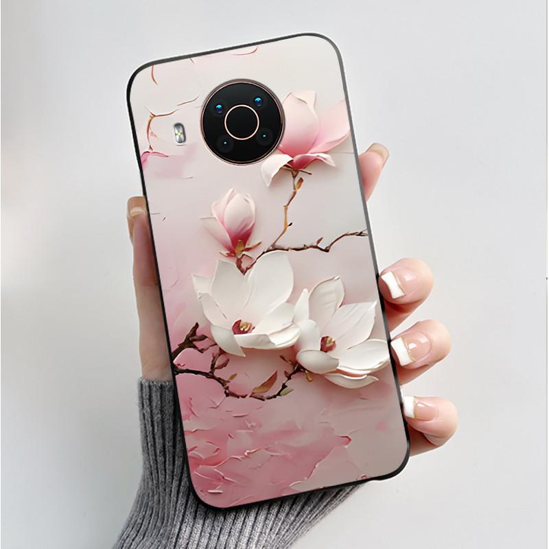 Printed Phone Case For Nokia X20/Nokia X10/Nokia X100/Nokia XR20 Capa Soft Silicone Black Shell Cover Cute Flower Cartoon Casing