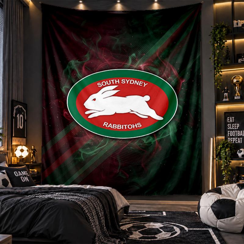 Wall Hanging Tapestry South Sydney Rabbitohs Print Cloth for Living Room Bedroom Home Decor