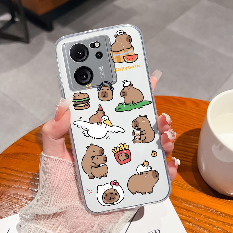 Clear Case For Xiaomi 13T Pro Soft TPU Silicone Cute Cartoon Back Cover For Xiaomi 13 T 13TPro Anti Drop Lightweight Phone Cases