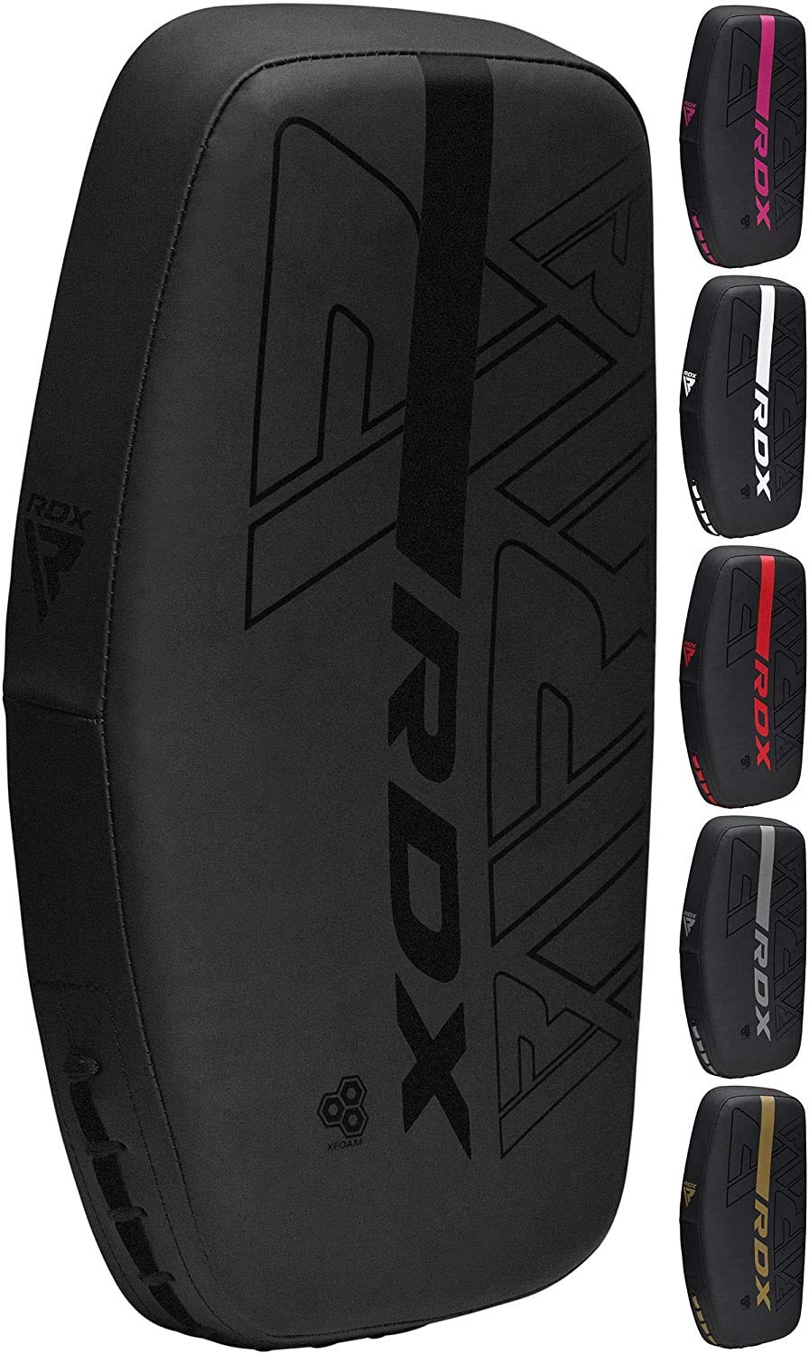

RDX KARA Series Kick Mitts with Solid Handle Mayan Hide for Muay and Authentic Japanese Product Grips, Leather, Kickboxing, Thai, Coaching, Training,