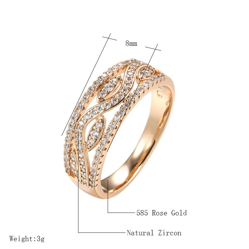 Neues Einzigartiges Design Roségold Farbe Ringe für Damen Mädchen Mode Geometrisch Natürlicher Zirkon Hohe Qualität Täglicher Schmuck