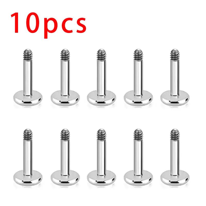 

10pcs ASTM F136 Titanium Male Thread Labret Piercing 14G 16G Lab Lip Ear Tragus Replacement Body Jewelry Accessories 16G 1.2x5mm&Labret, Lip Piercing Jewelry&Ears