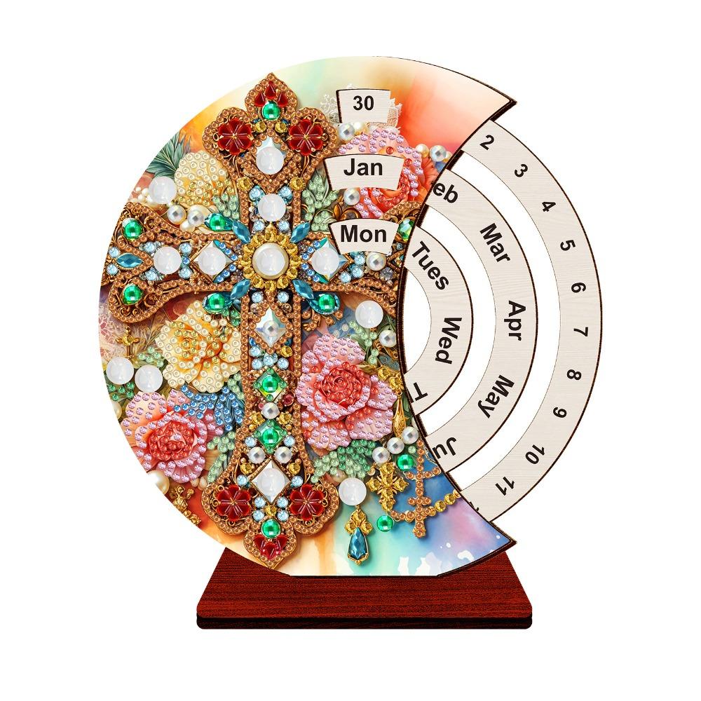 Holz Diamantmalerei Kalender DIY Diamantmalerei Kalender Heim Schreibtisch Dekoration